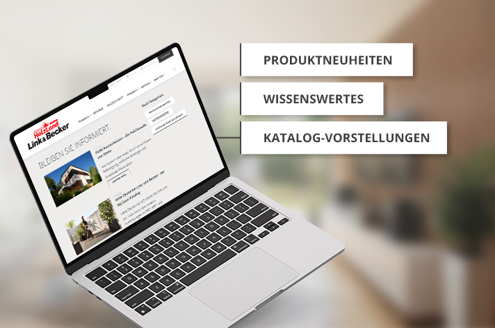 Link & Becker Blog auf einem Laptop